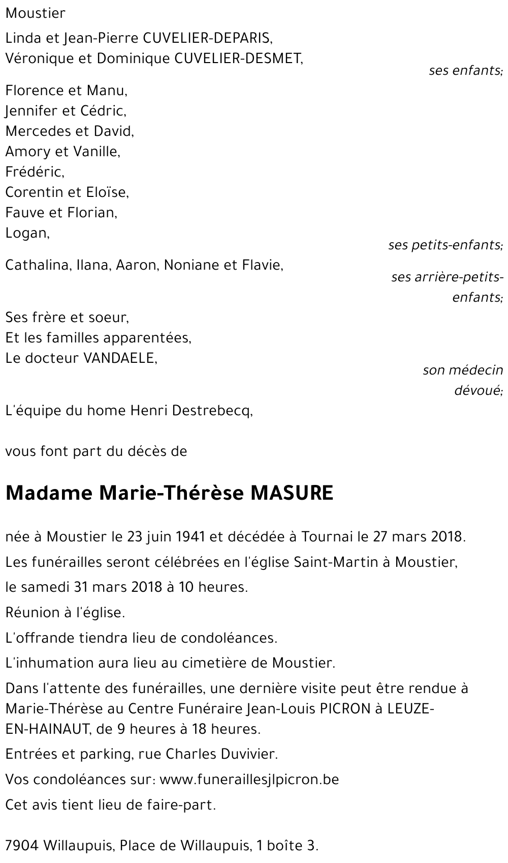 Marie-Thérèse MASURE
