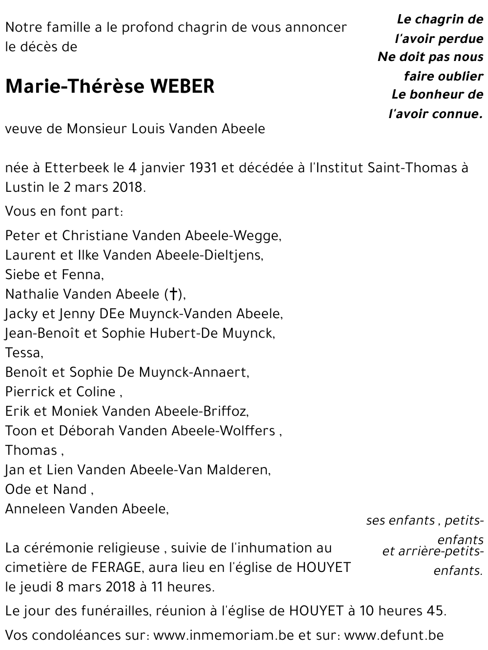 Marie-Thérèse WEBER