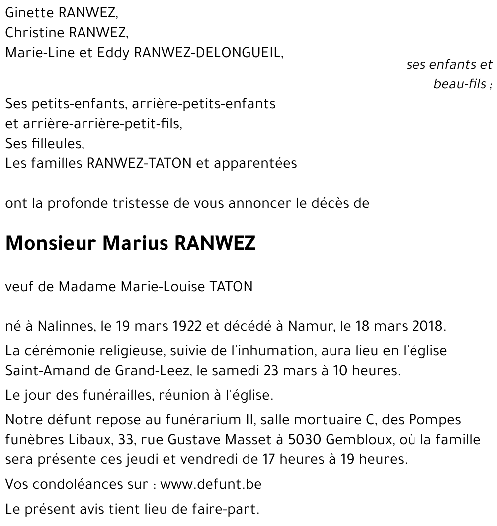 Marius RANWEZ