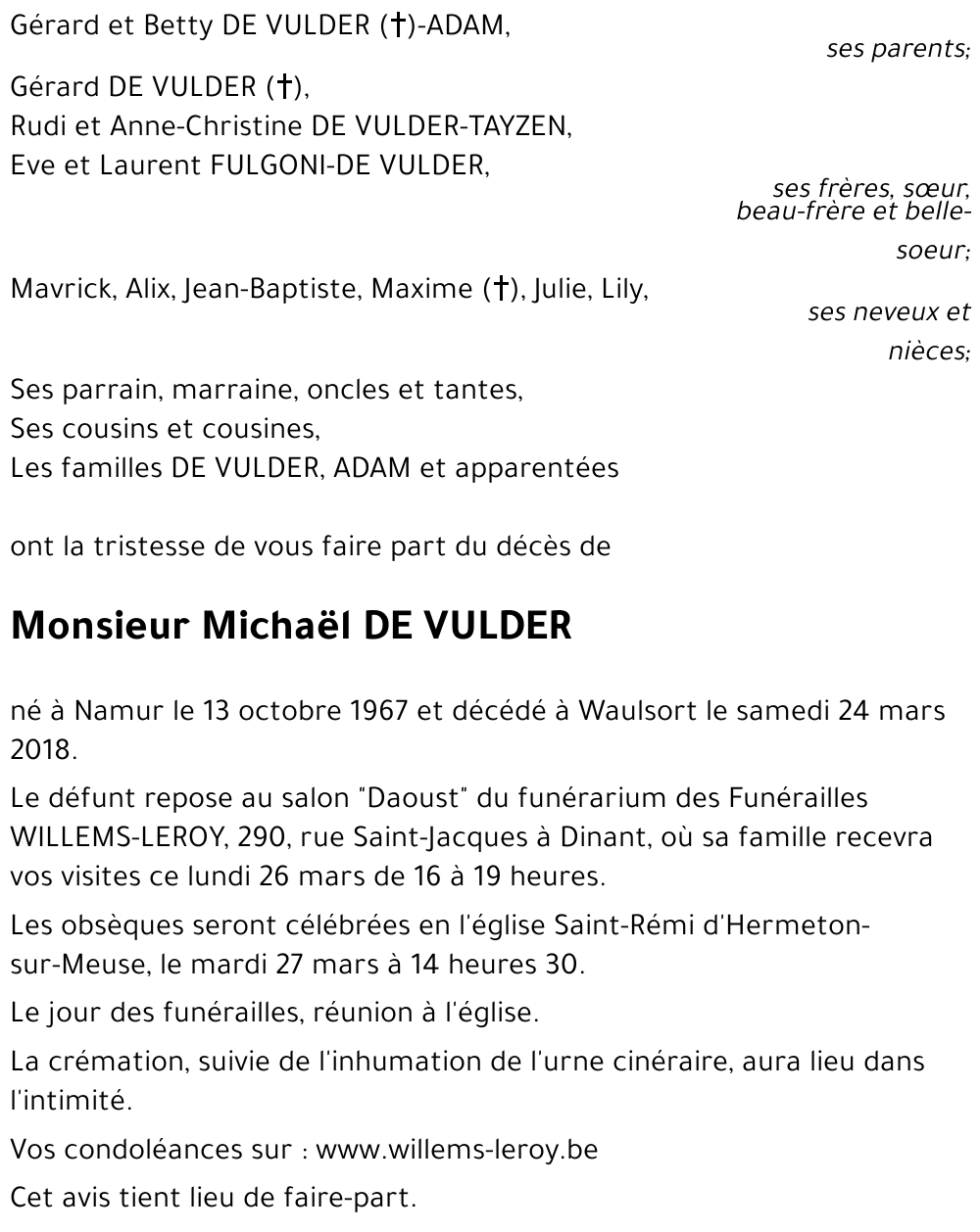 Michaël DE VULDER