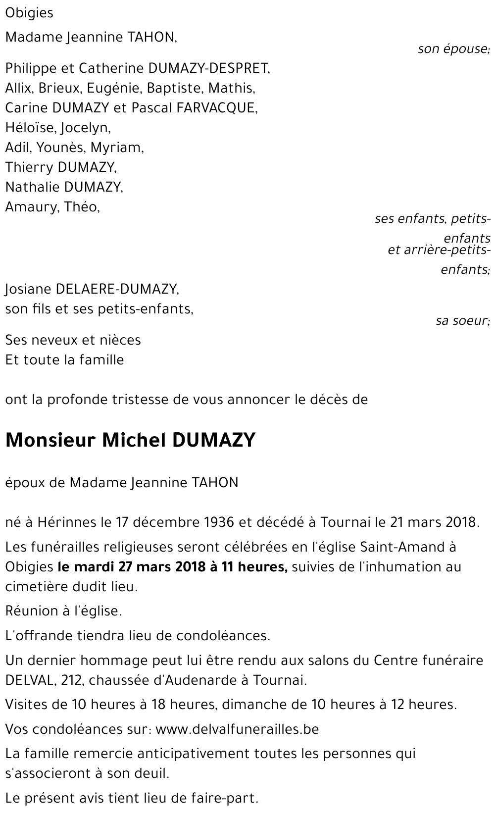 Michel DUMAZY