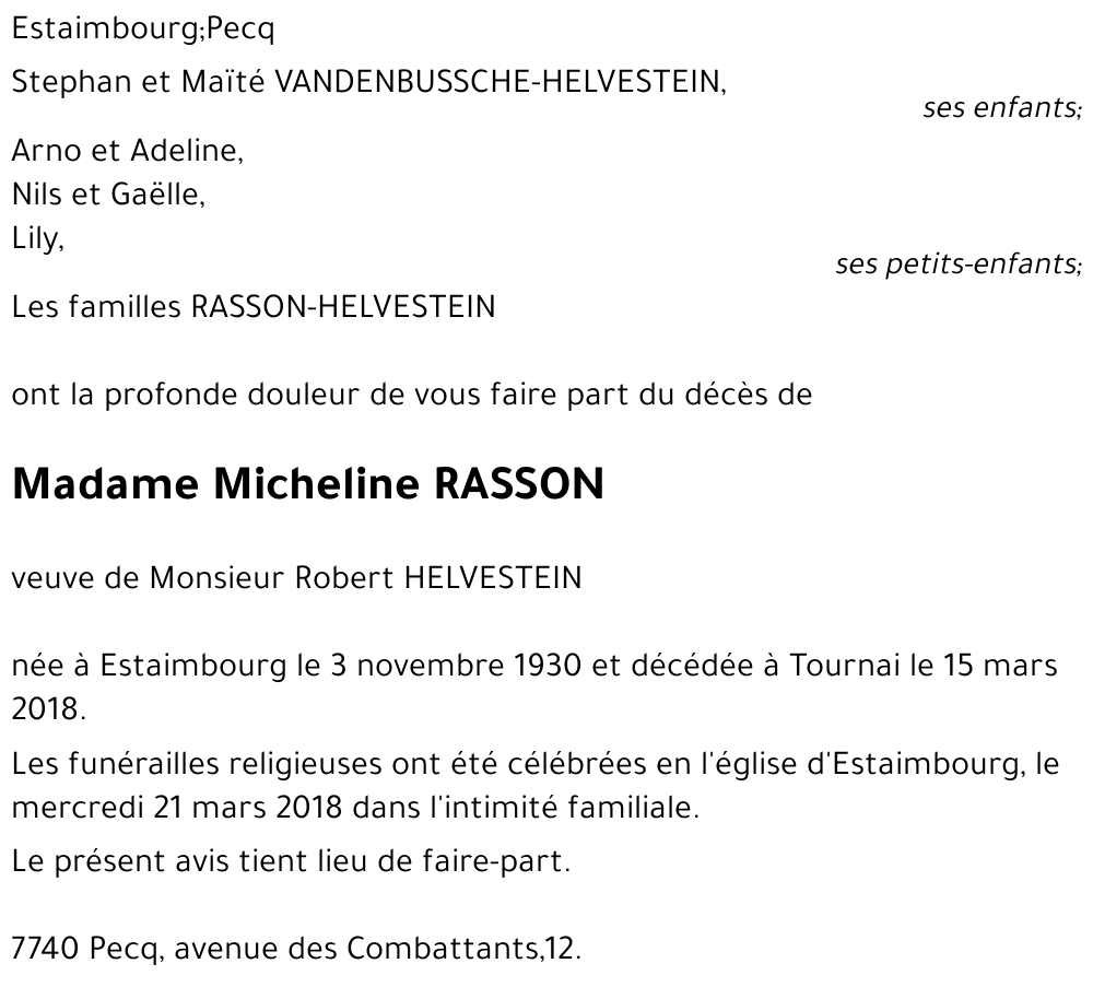 Micheline RASSON