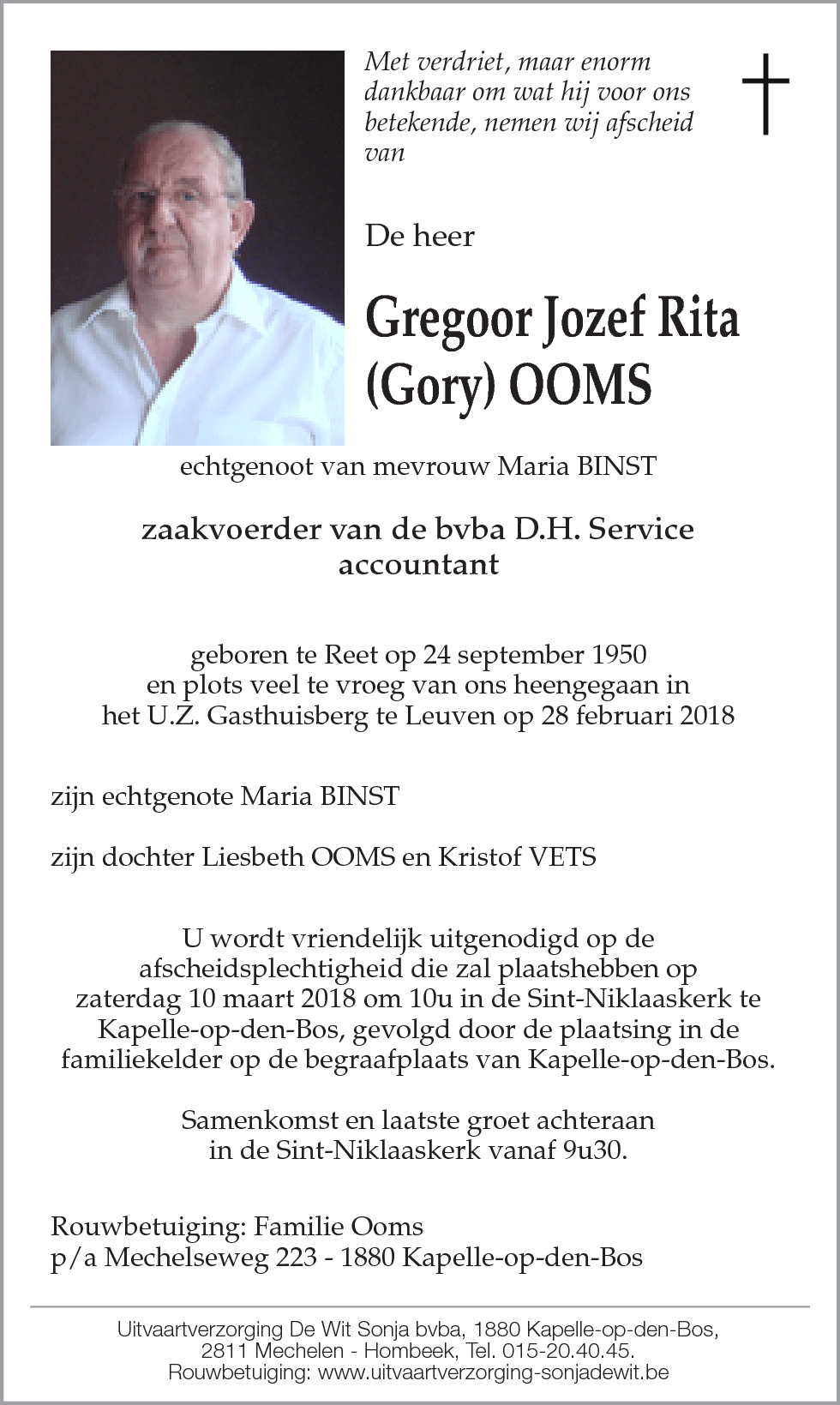 Ooms Gregoor Jozef Rita