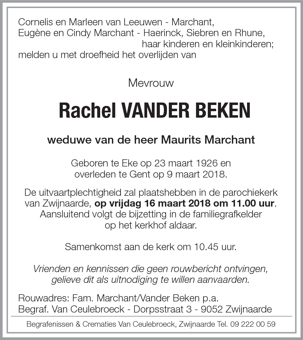 Rachel Vander Beken