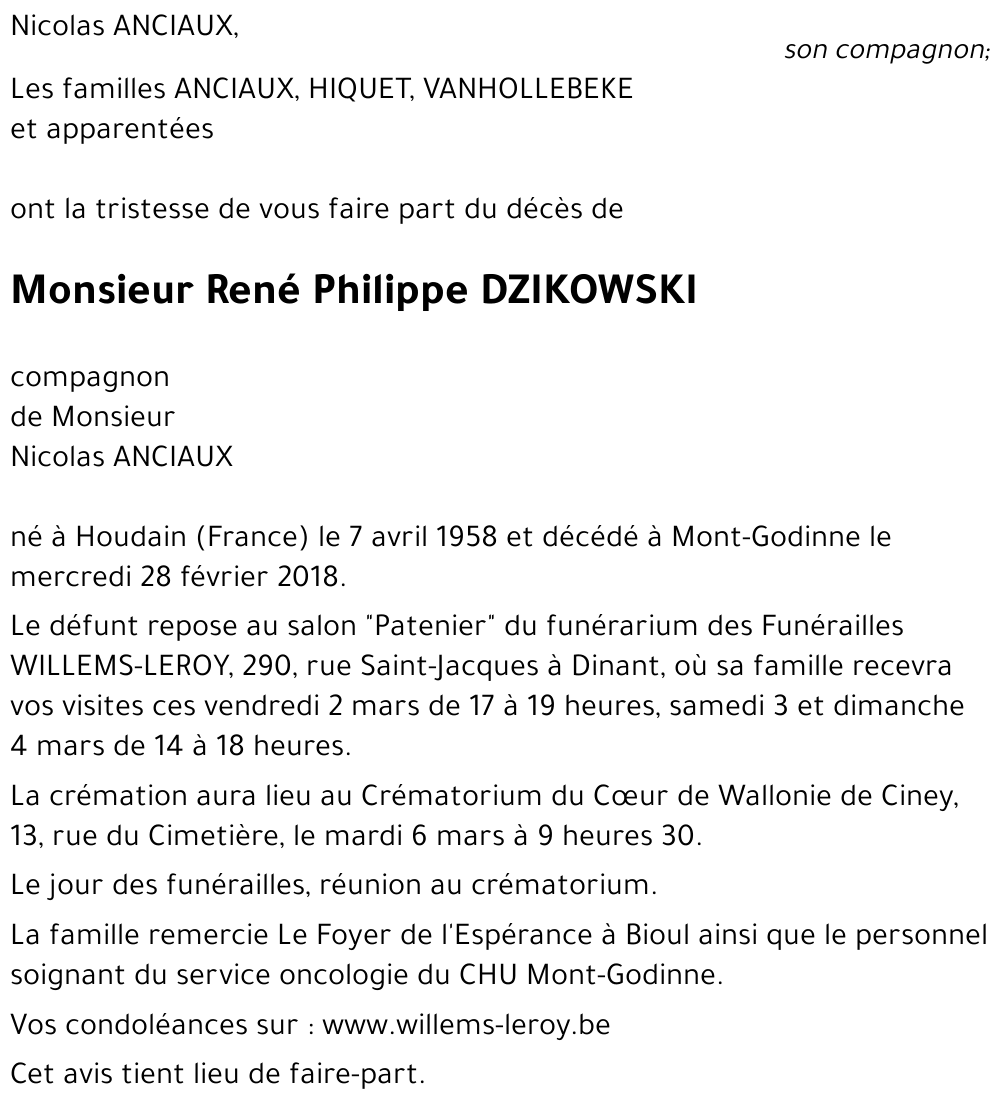 René Philippe DZIKOWSKI