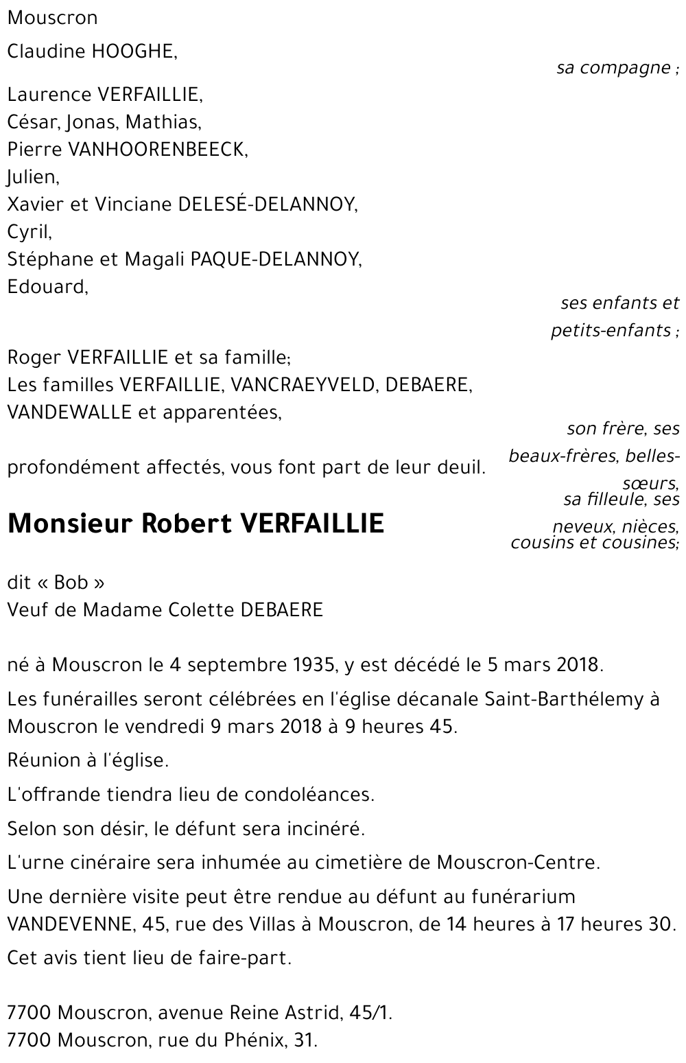 Robert VERFAILLIE
