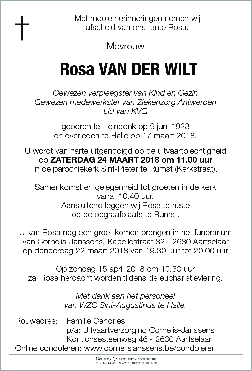 Rosa Van der Wilt
