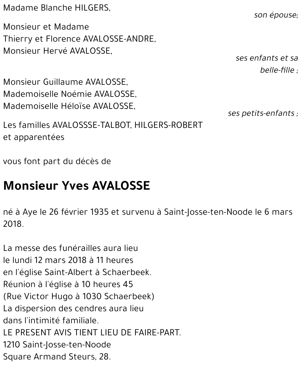 Yves AVALOSSE