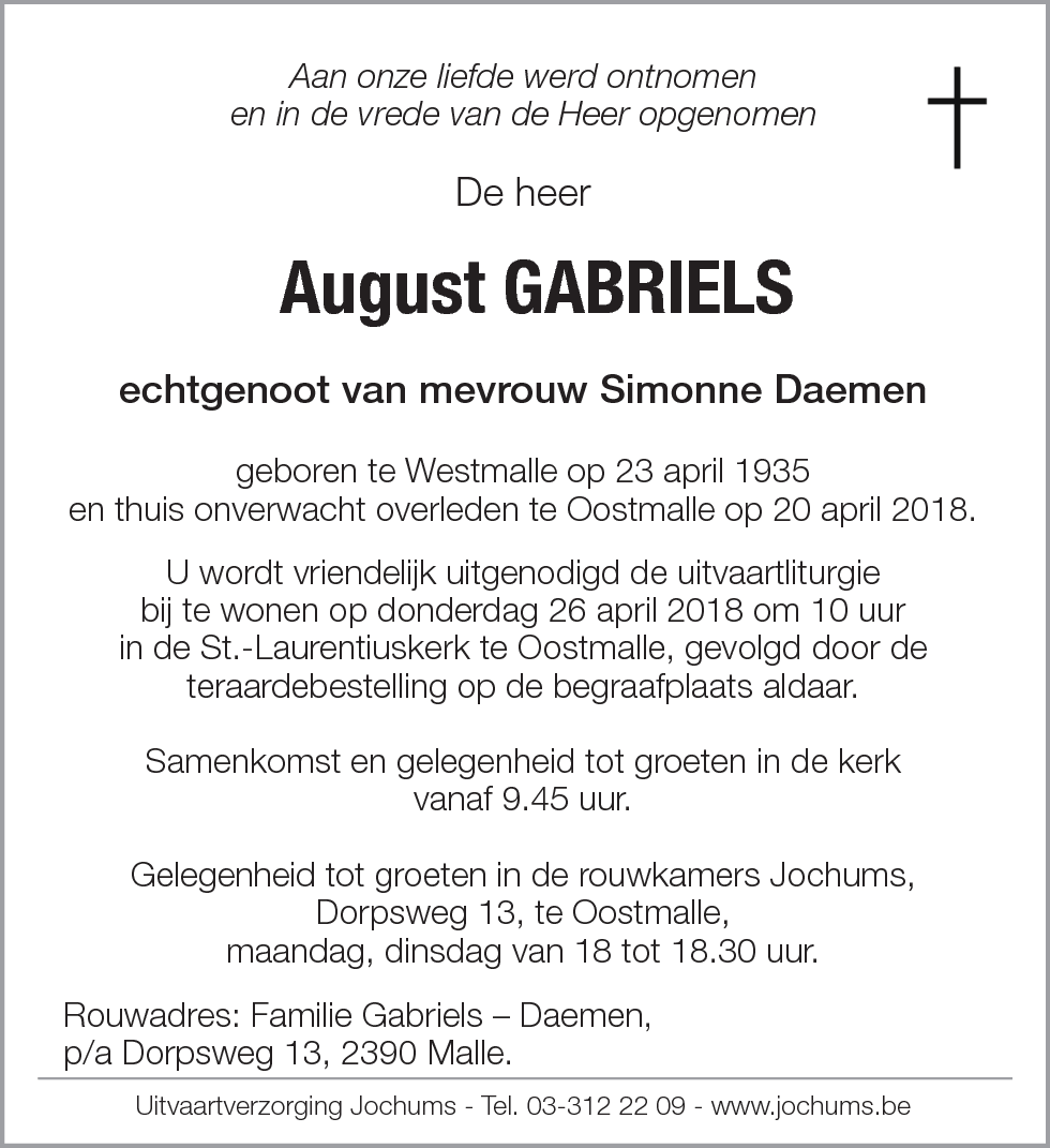 August Gabriels