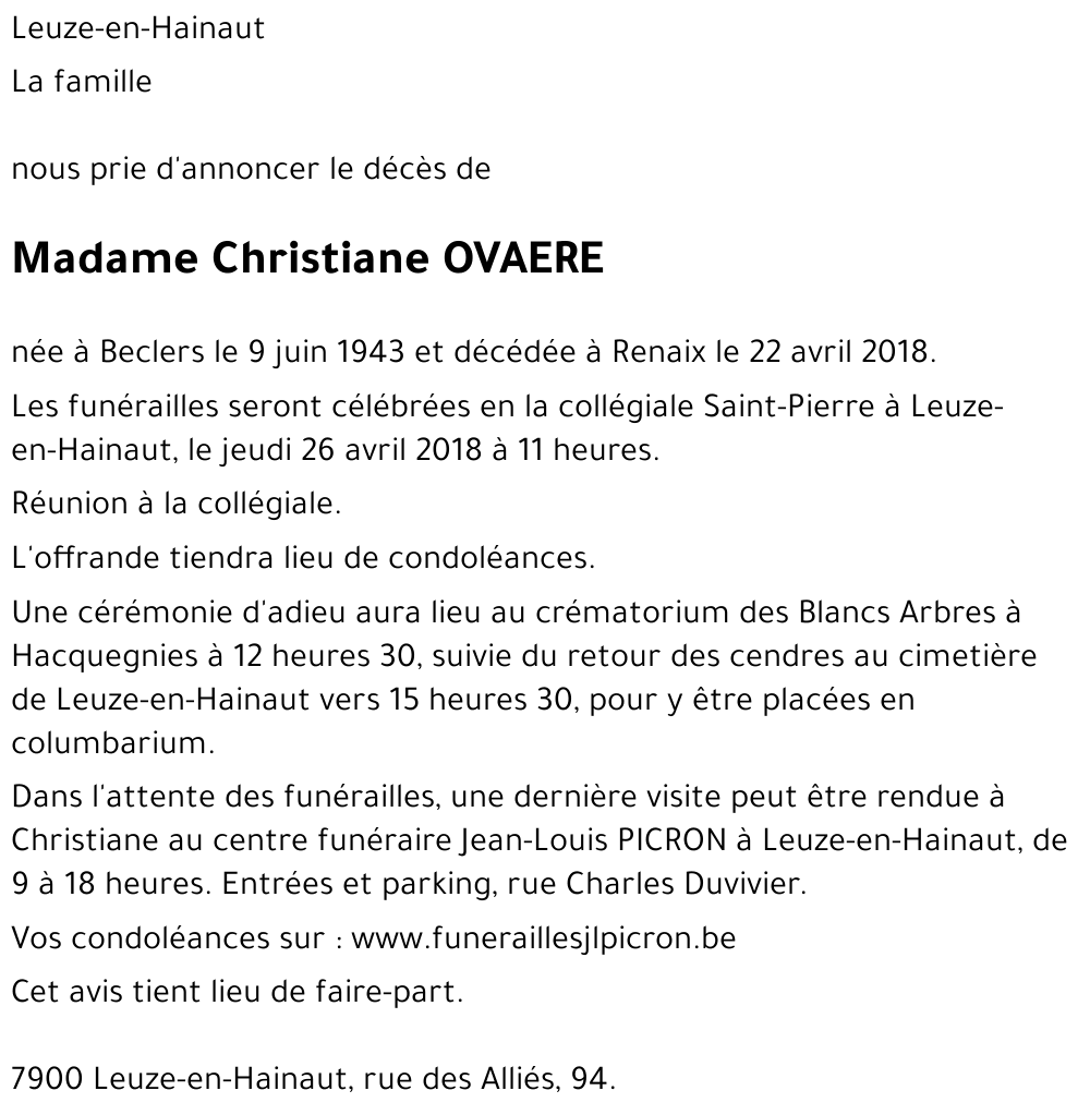 Christiane OVAERE