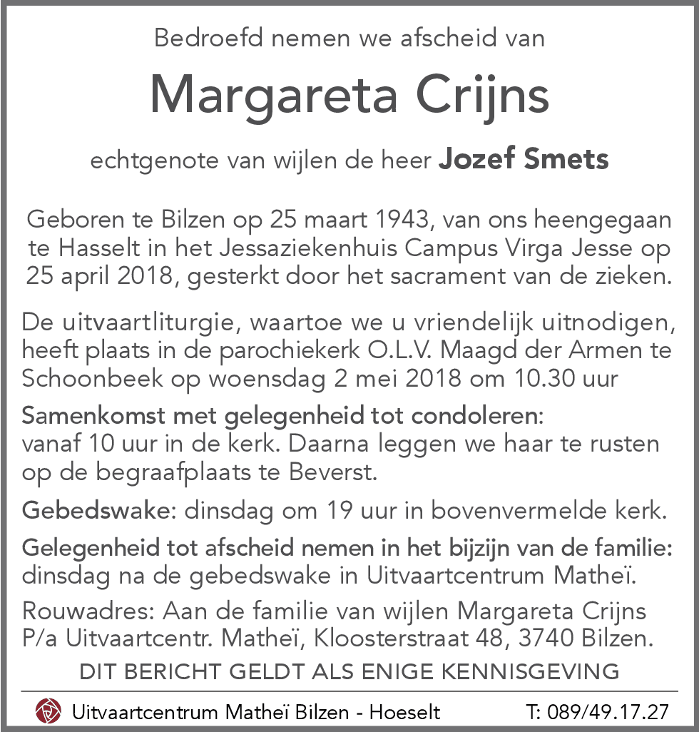 CRIJNS Margareta