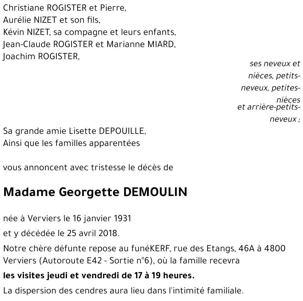 Georgette DEMOULIN