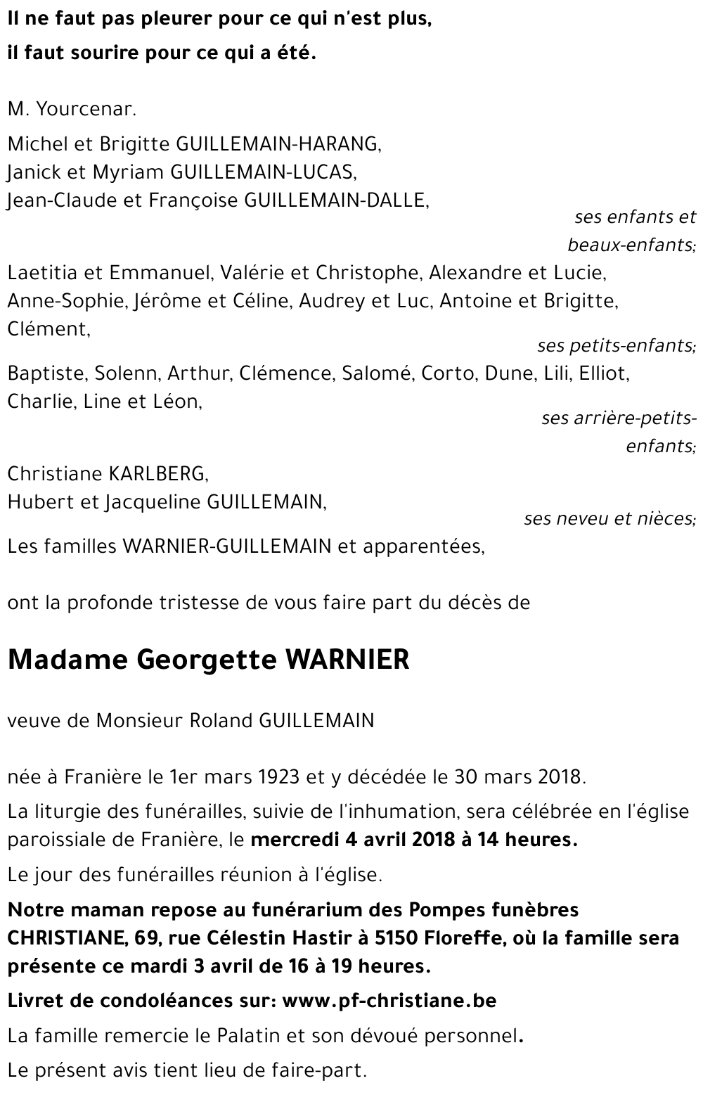Georgette WARNIER