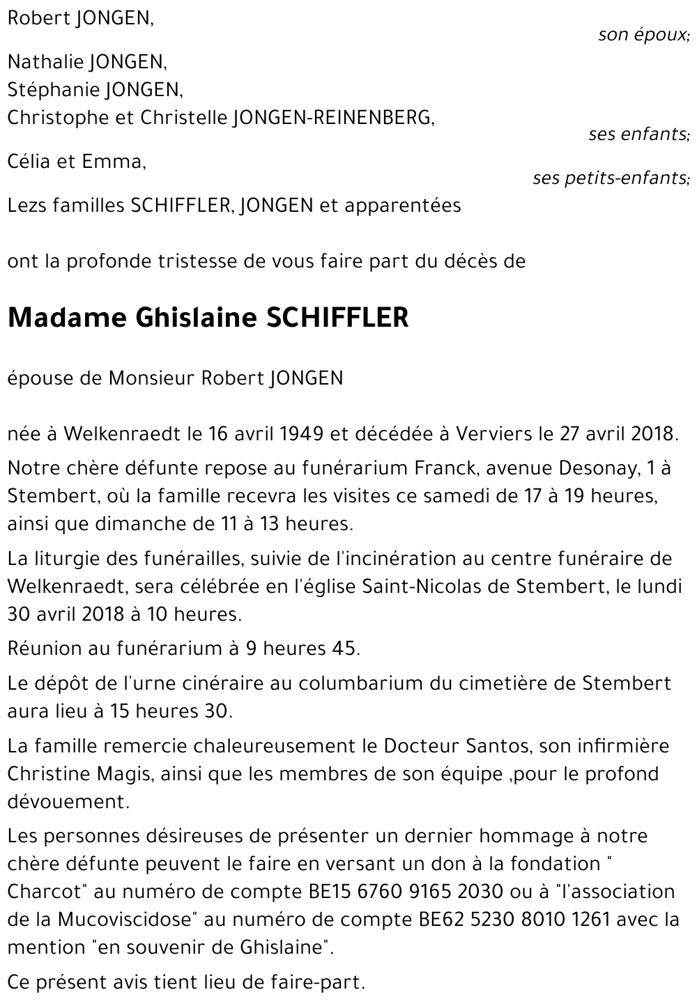 Ghislaine SCHIFFLER