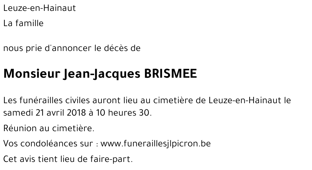 Jean-Jacques BRISMEE