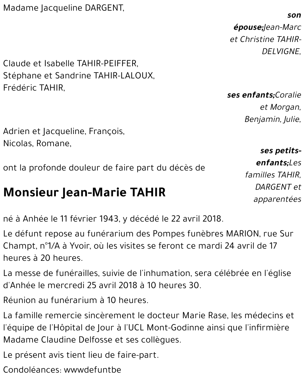 Jean-Marie TAHIR