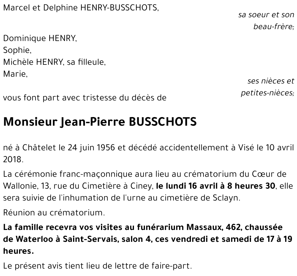 Jean-Pierre BUSSCHOTS