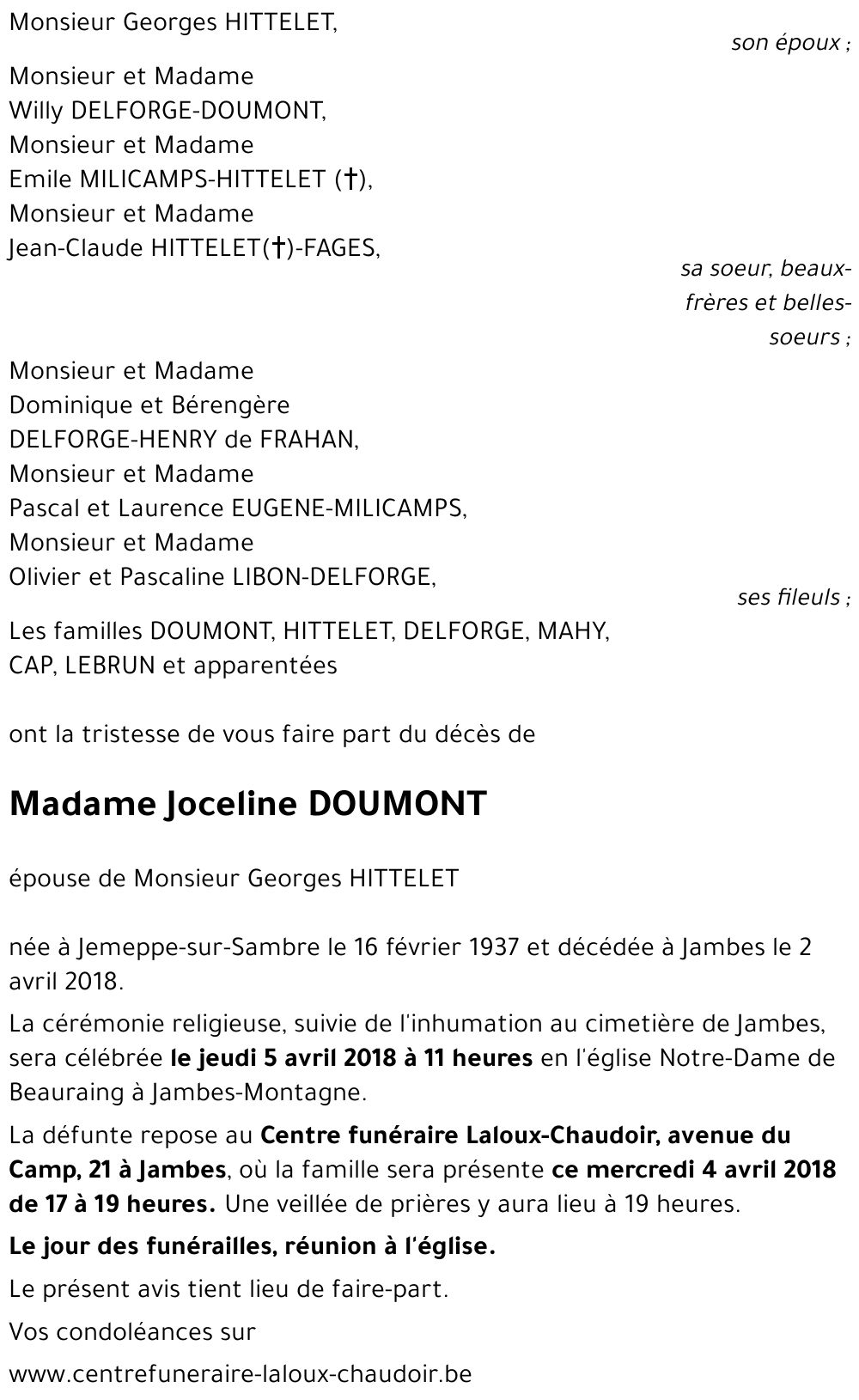 Joceline DOUMONT