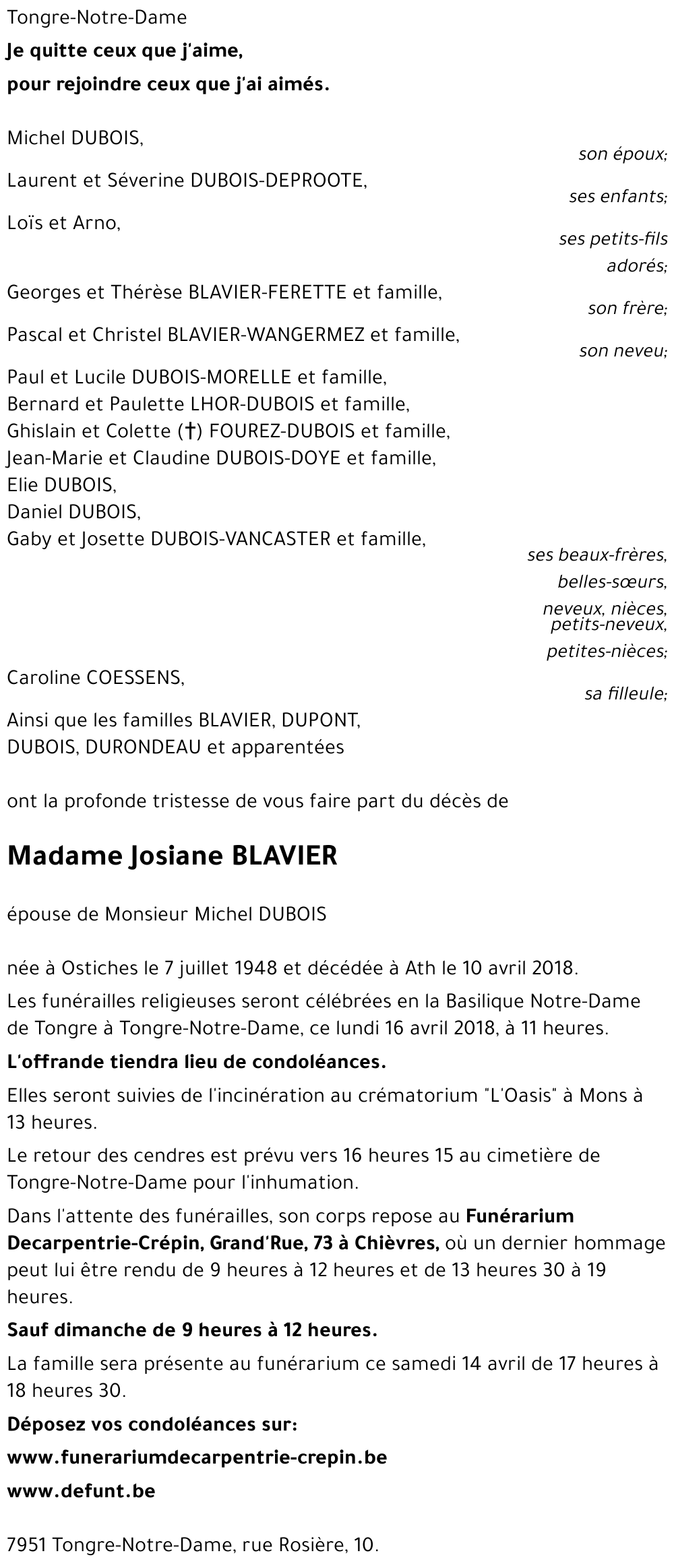 Josiane BLAVIER