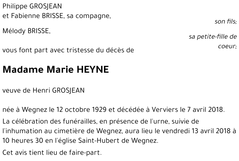Marie HEYNE