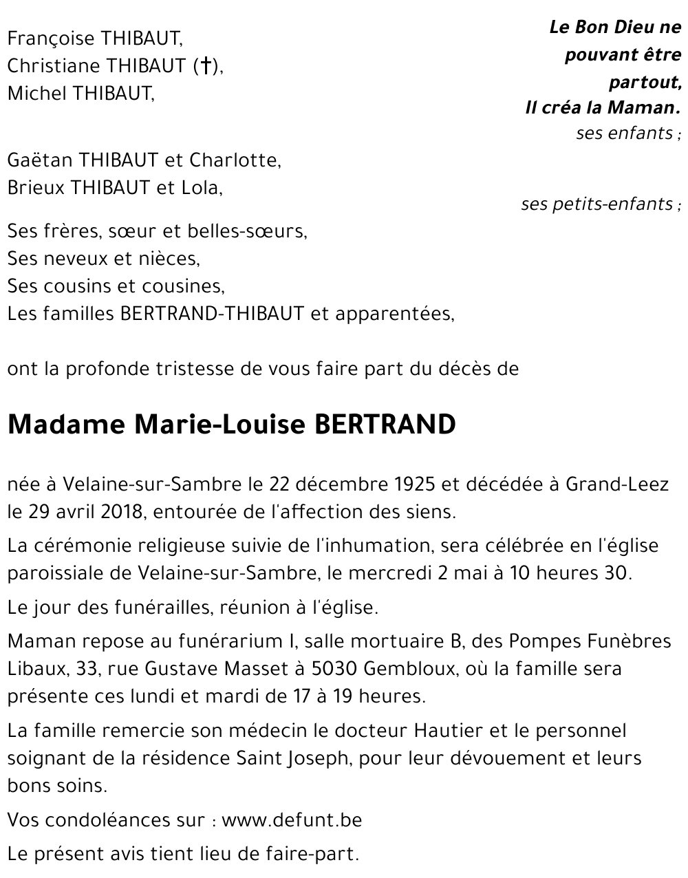 Marie-Louise BERTRAND