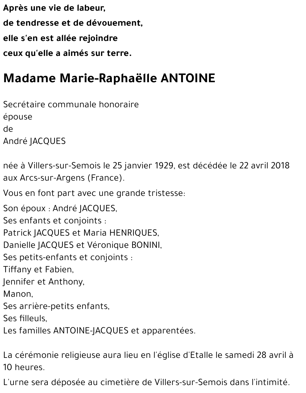 Marie-Raphaëlle ANTOINE