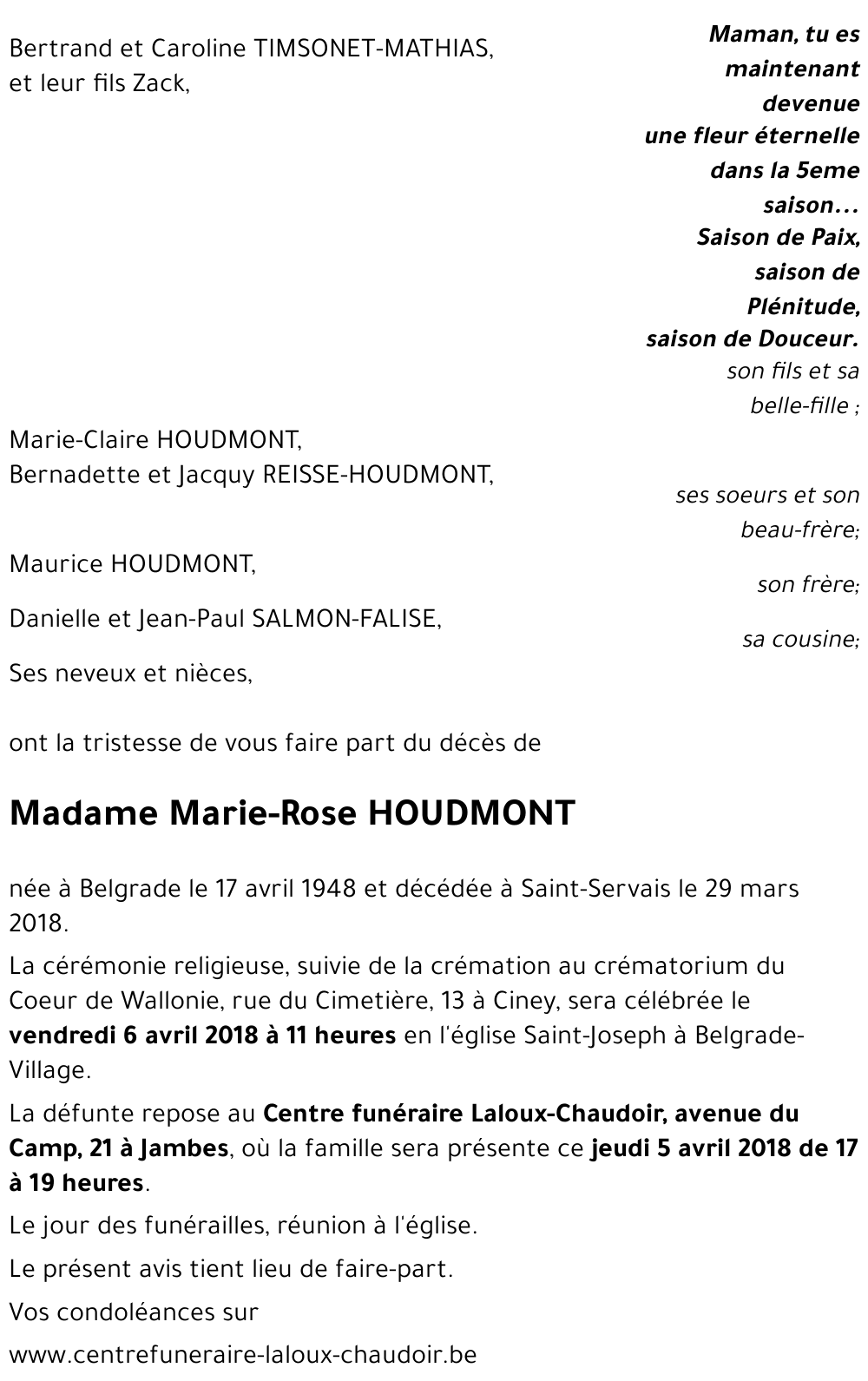 Marie-Rose HOUDMONT
