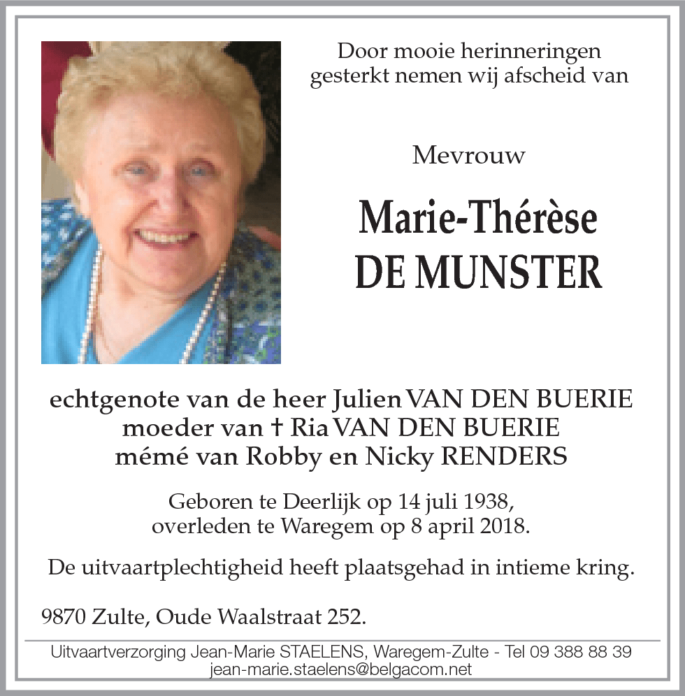 Marie-Thérèse DE MUNSTER