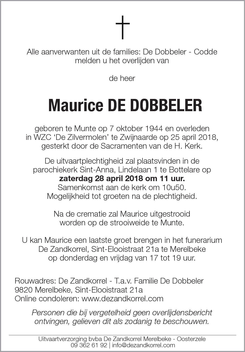 Maurice De Dobbeler