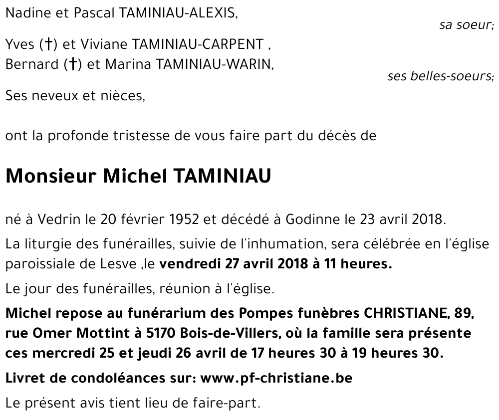 Michel TAMINIAU