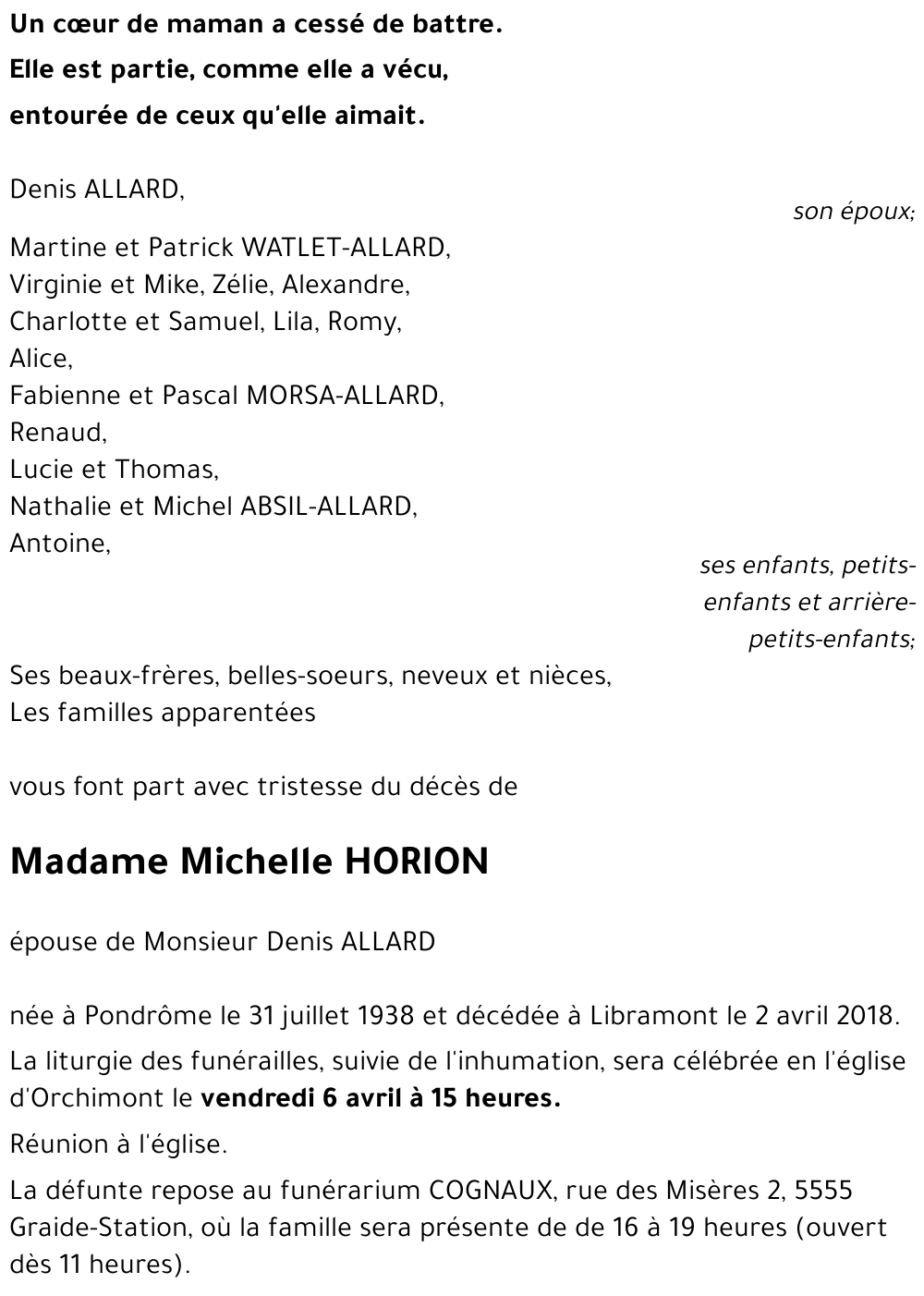 Michelle HORION