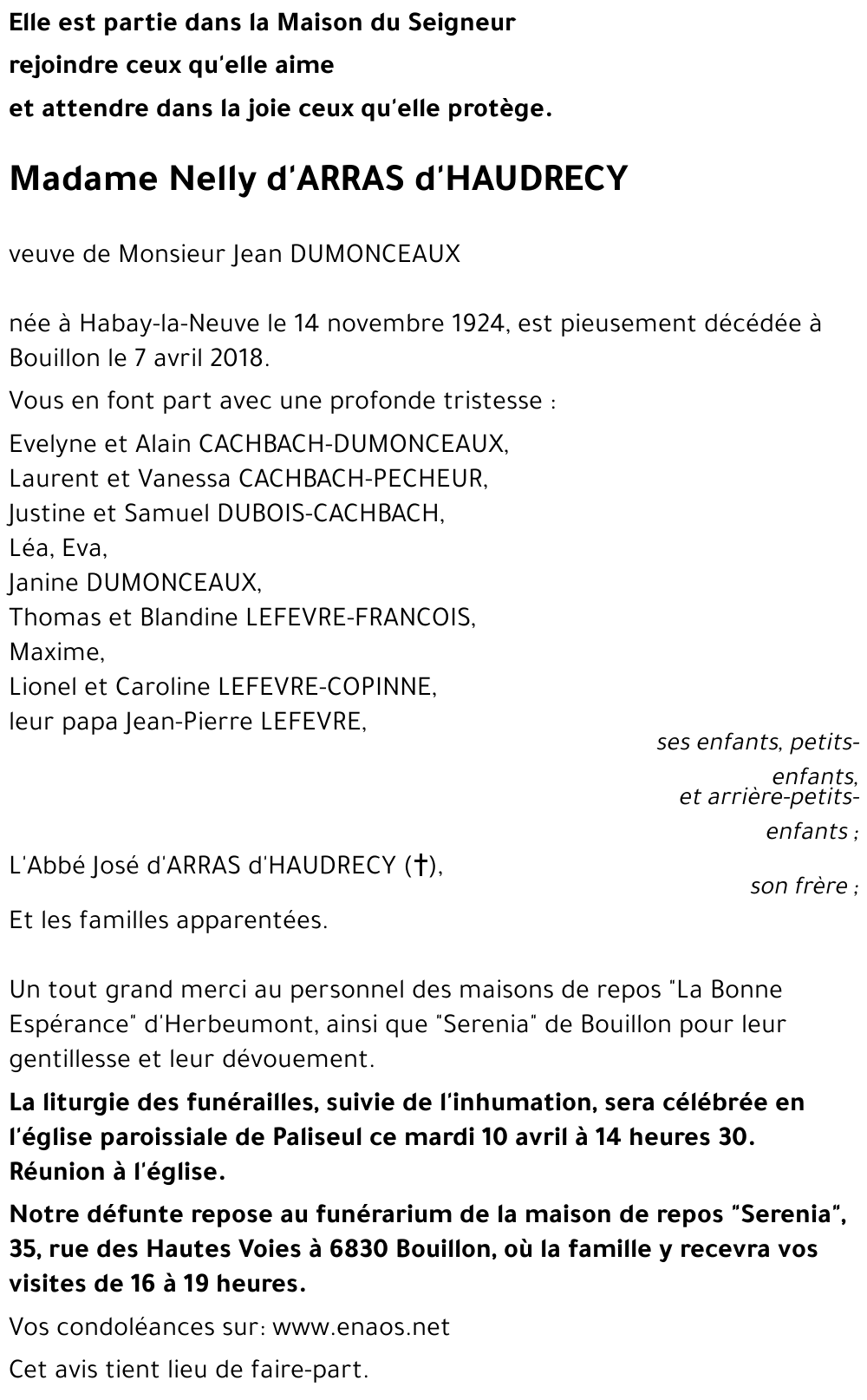 Nelly d'ARRAS d'HAUDRECY