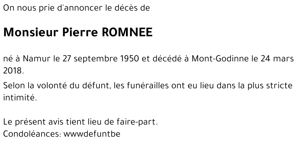 Pierre ROMNEE