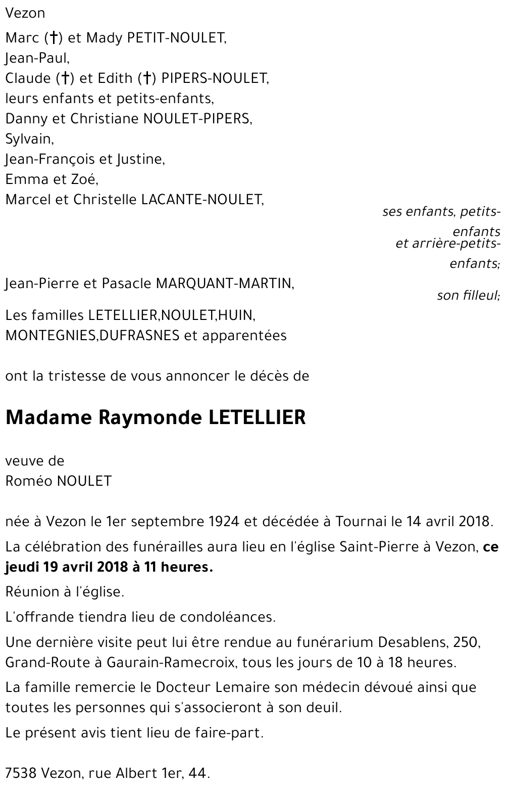 Raymonde LETELLIER
