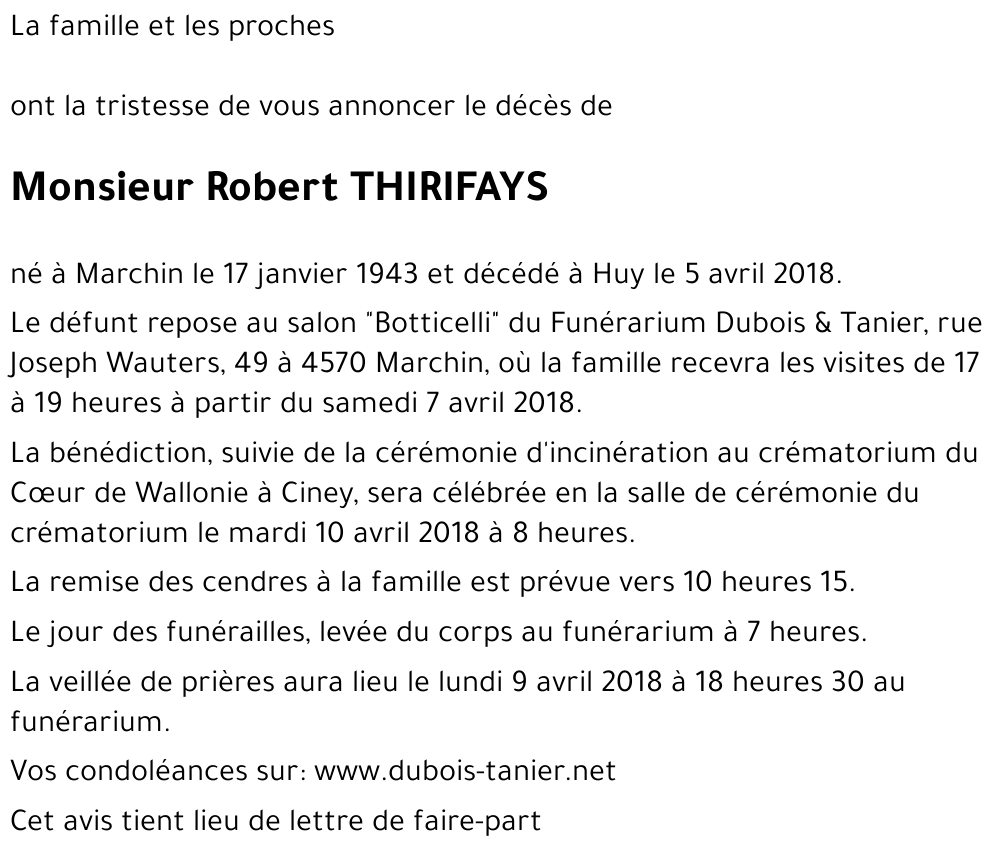 Robert THIRIFAYS