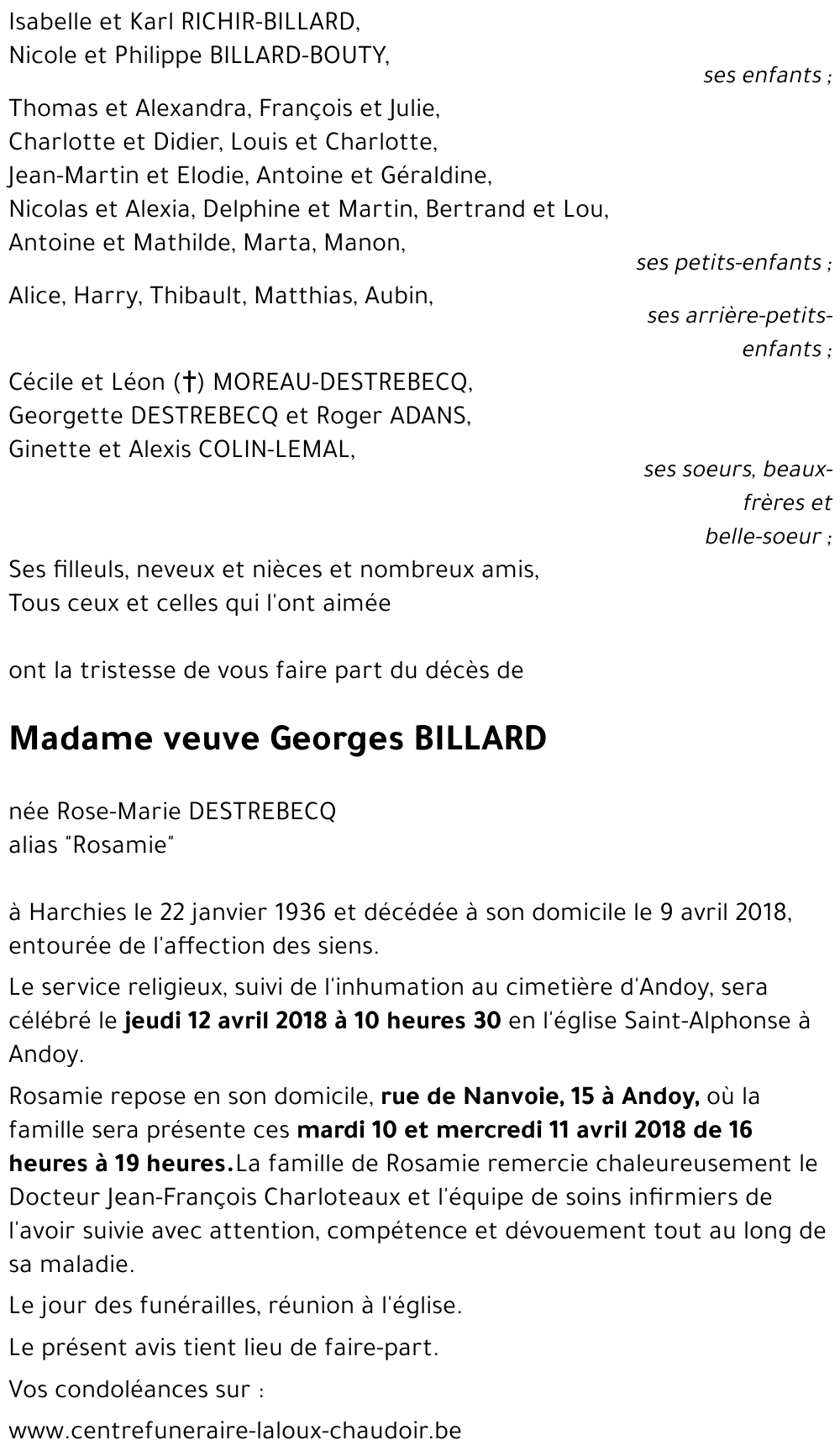 Rose-Marie DESTREBECQ