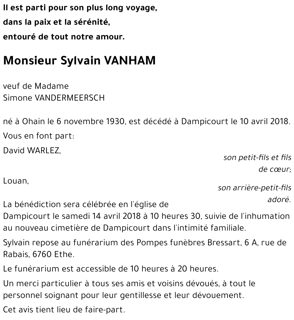 Sylvain VANHAM 