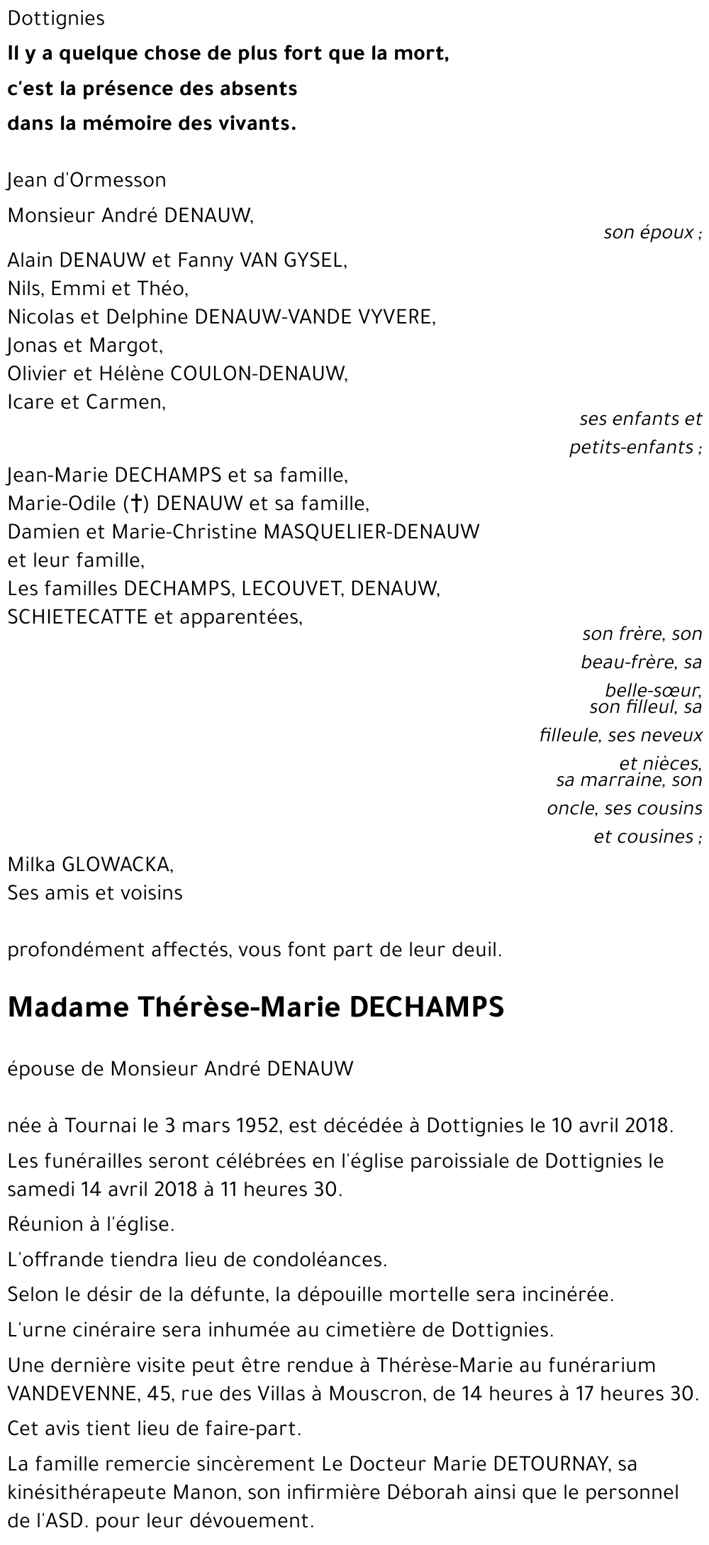 Thérèse-Marie DECHAMPS