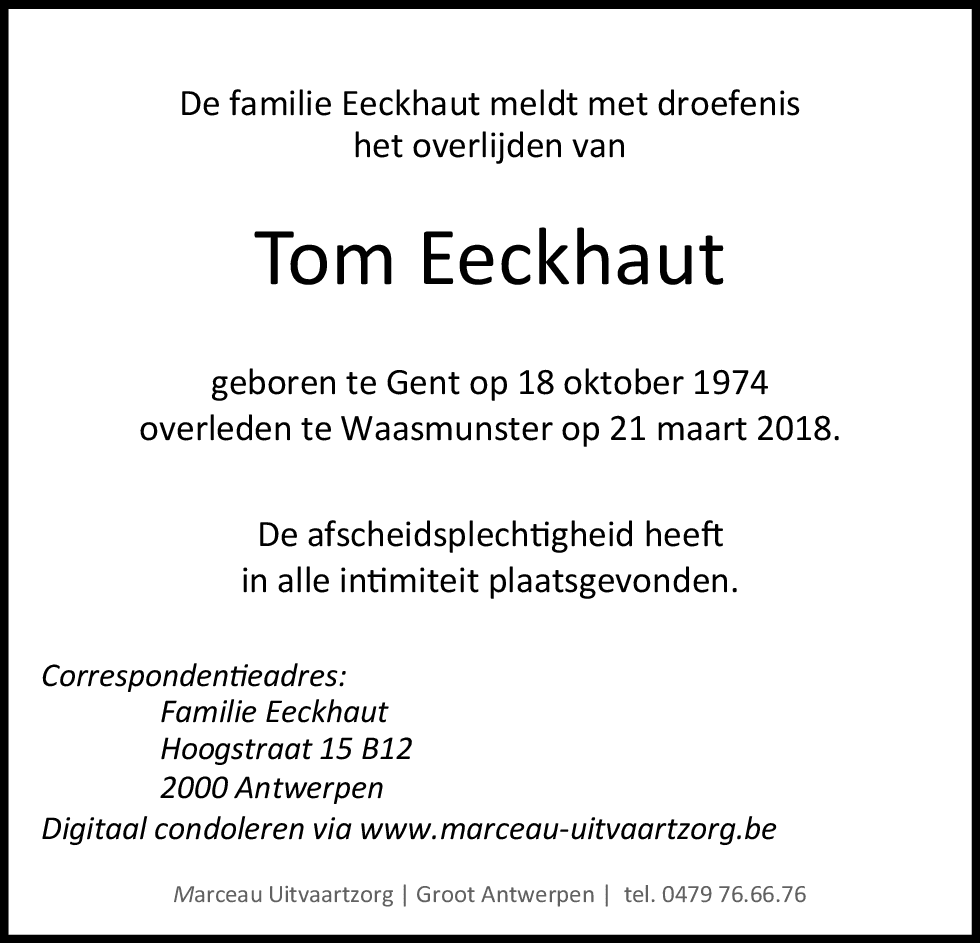 TOM EECKHAUT