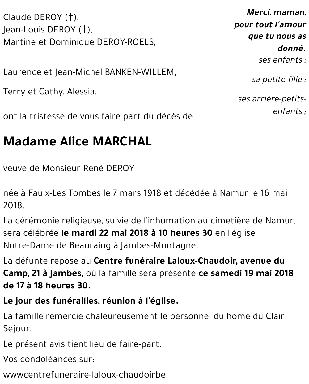 Alice MARCHAL