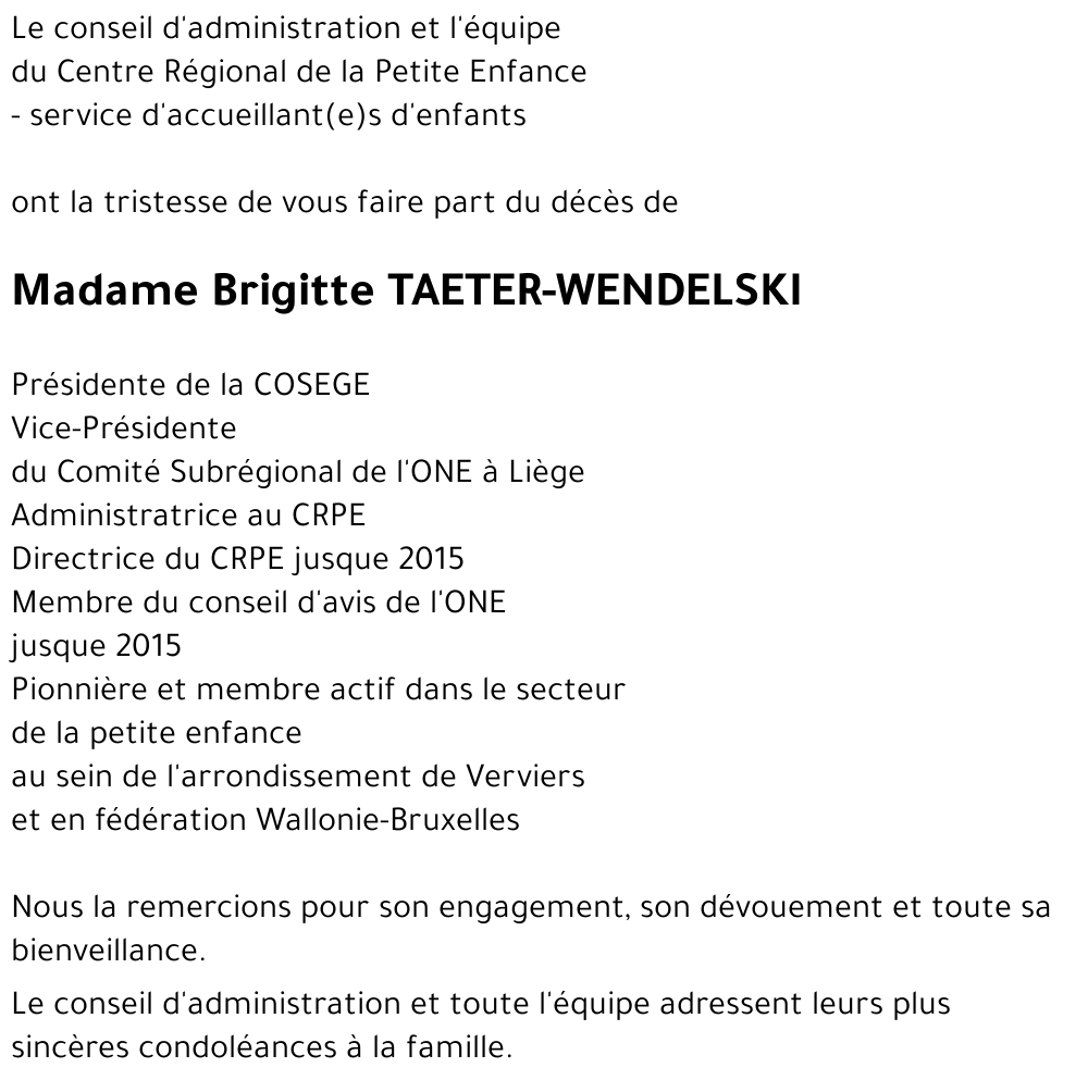 Brigitte TAETER-WENDELSKI
