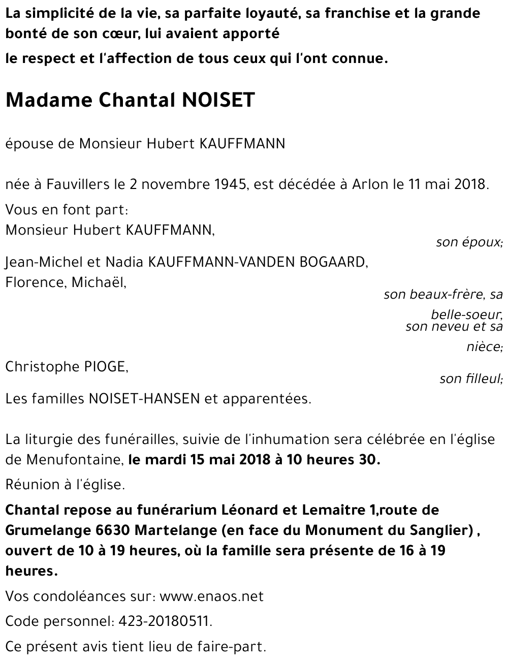 Chantal NOISET