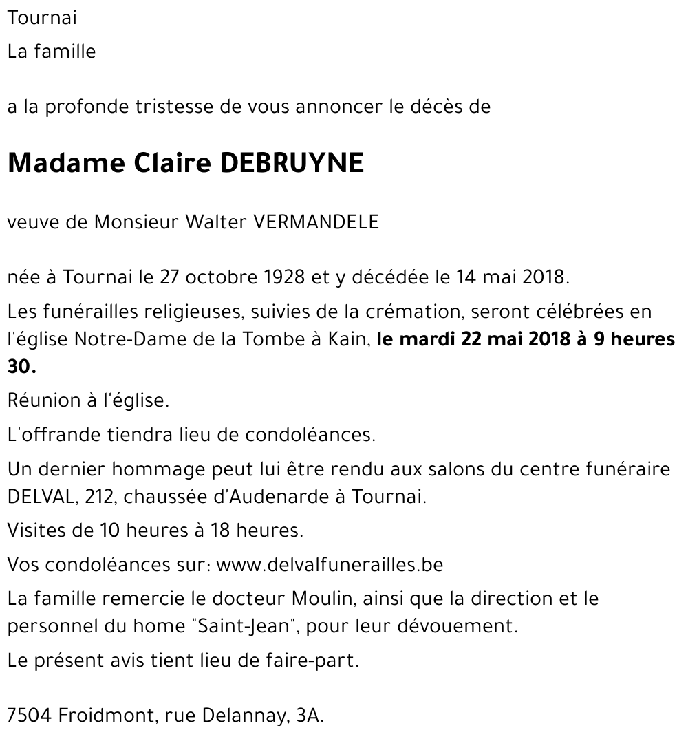 Claire DEBRUYNE