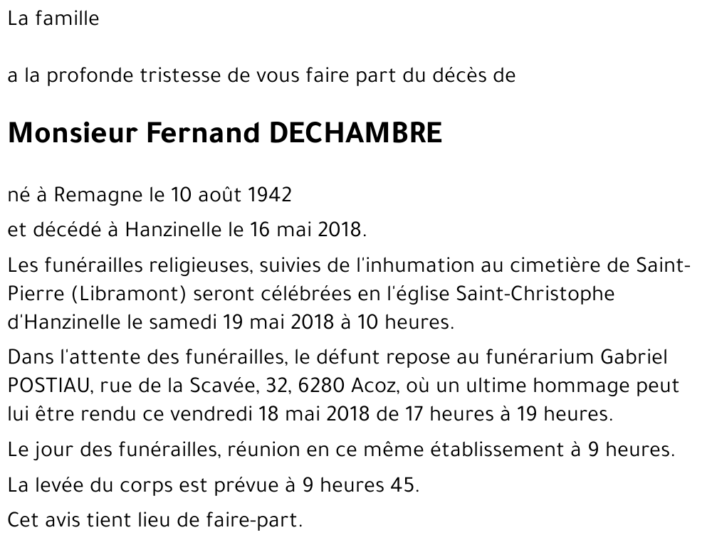 Fernand DECHAMBRE