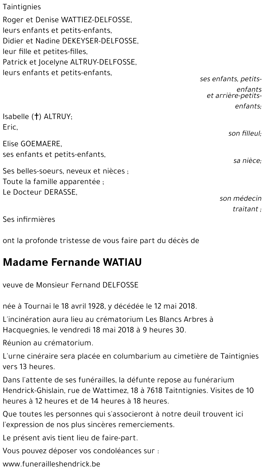 Fernande WATIAU