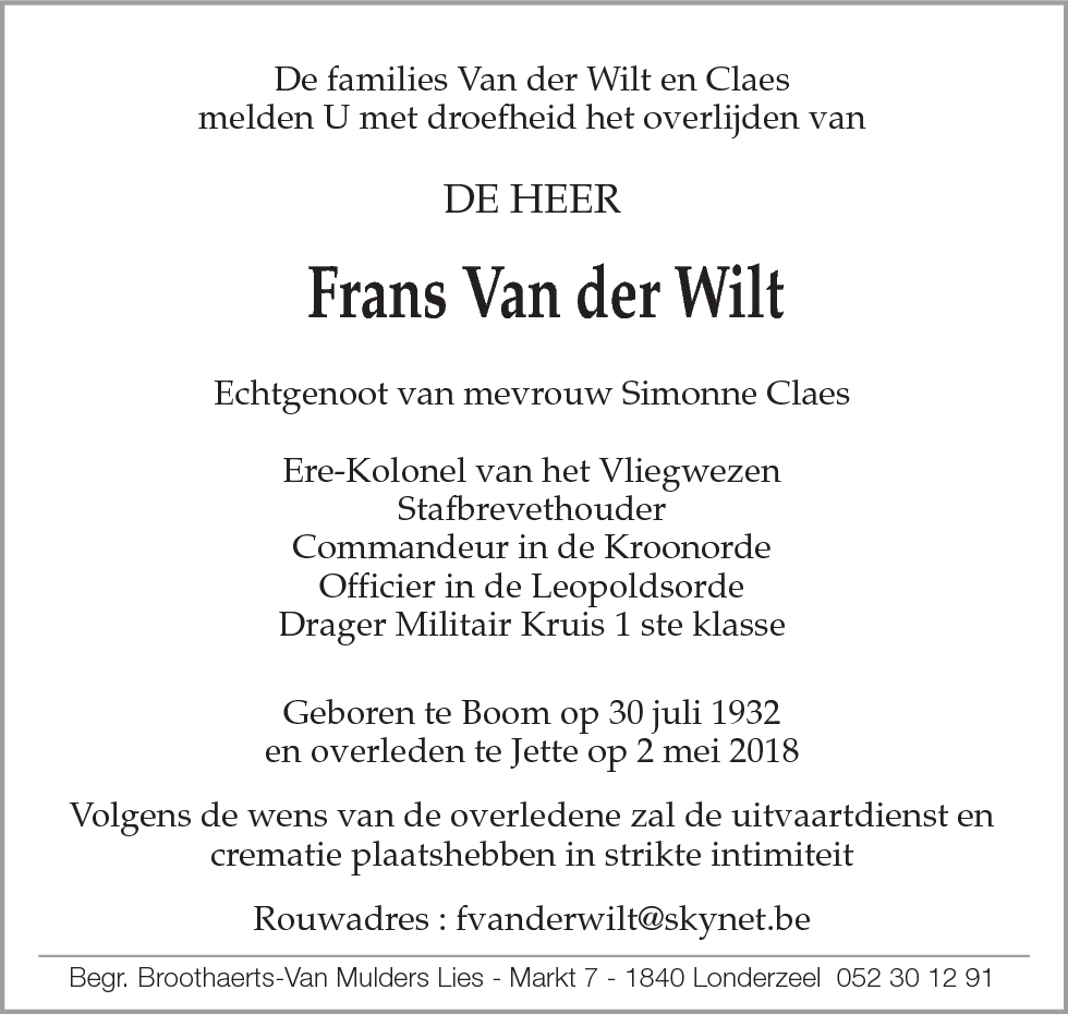 Frans Van der Wilt