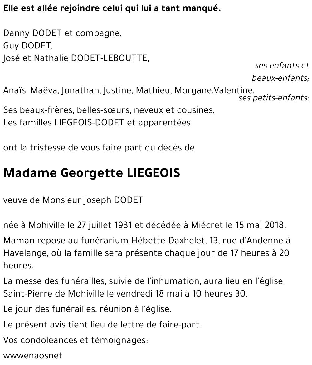 Georgette LIEGEOIS