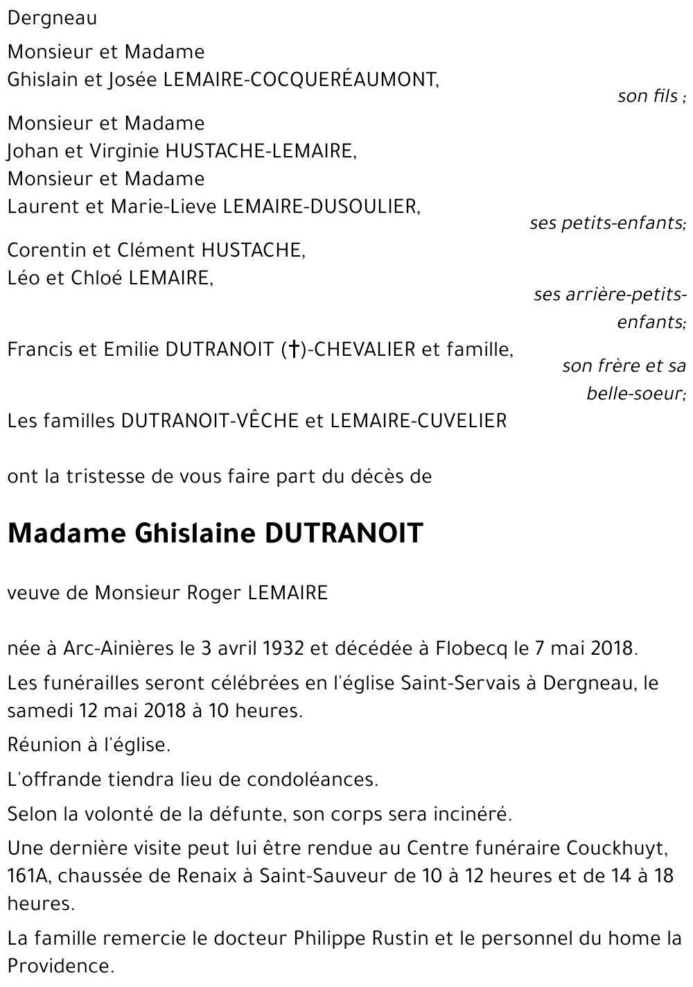 Ghislaine DUTRANOIT