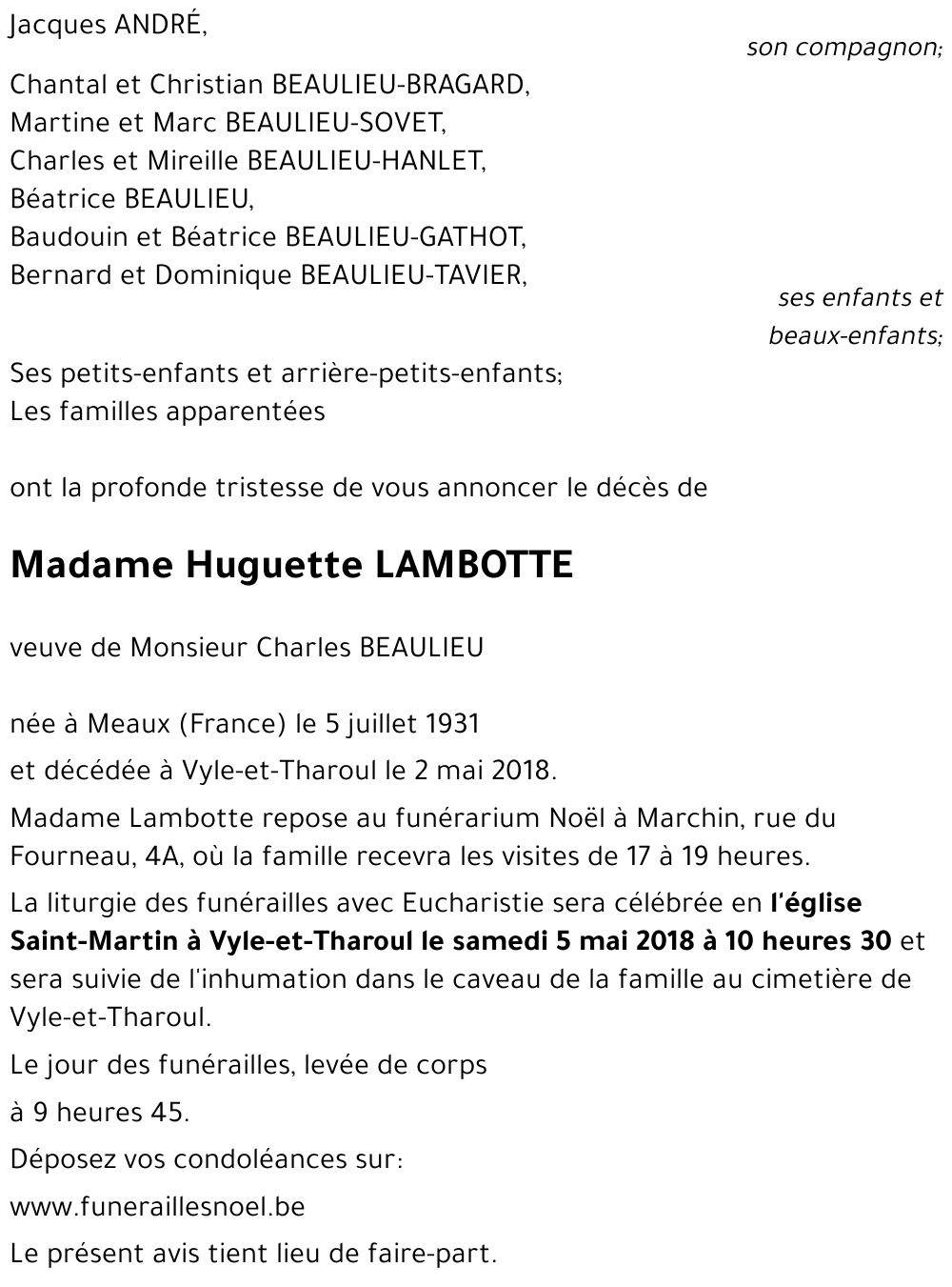 Huguette LAMBOTTE