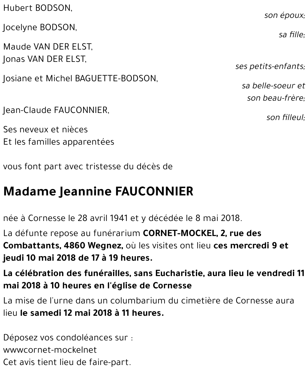 Jeannine FAUCONNIER